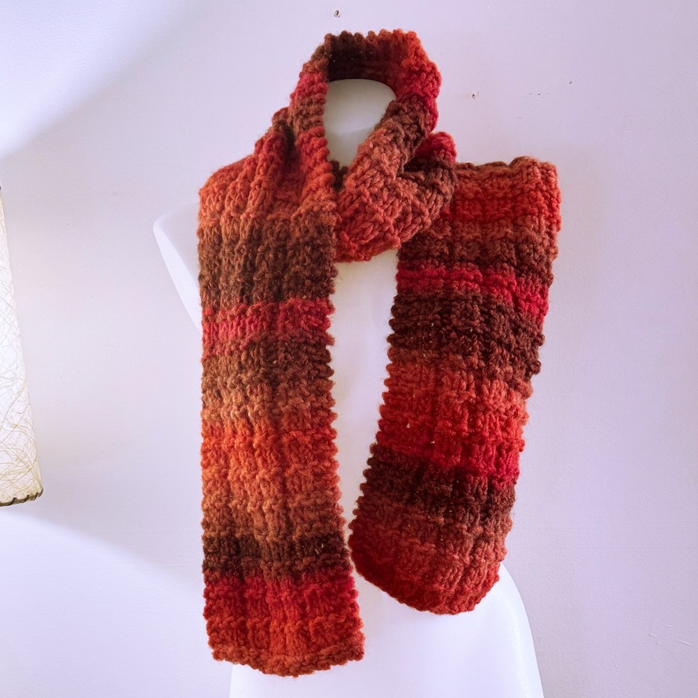 Long, hand knit scarf - Unisex NWOT